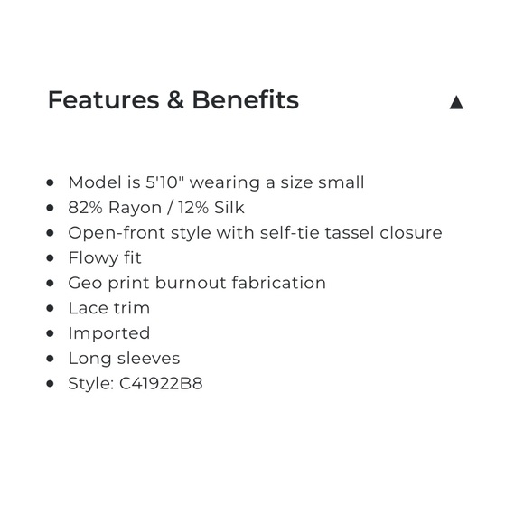 Johnny Was Geo Print Burnout Dazy Kimono EXC Cond! - Picture 3 of 3